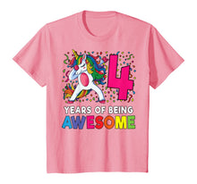 Load image into Gallery viewer, 4th Birthday Dabbing Unicorn Party Gift 4 Years Old Girls T-Shirt