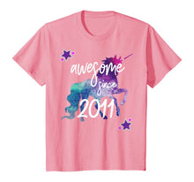 Load image into Gallery viewer, Awesome Since 2011 Unicorn Birthday T-Shirt