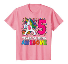 Load image into Gallery viewer, 5th Birthday Dabbing Unicorn Party Gift 5 Years Old Girls T-Shirt
