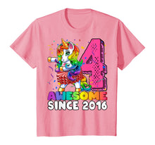 Load image into Gallery viewer, Awesome Since 2016 Flossing Unicorn Tutu 4th Birthday Gift T-Shirt
