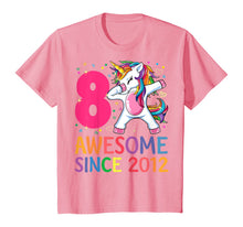 Load image into Gallery viewer, 8 Years Old 8th Birthday Unicorn Dabbing Shirt Girl Party T-Shirt