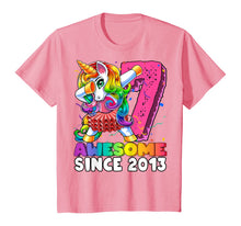 Load image into Gallery viewer, Awesome Since 2013 Dabbing Unicorn Tutu 7th Birthday Gift T-Shirt