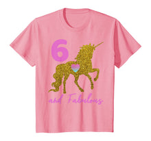 Load image into Gallery viewer, Kids Girls 6th Birthday Unicorn Fabulous 6 Years Old Party Gift T-Shirt