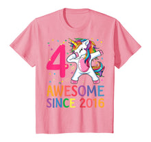 Load image into Gallery viewer, 4 Years Old 4th Birthday Unicorn Dabbing Shirt Girl Party T-Shirt