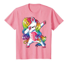 Load image into Gallery viewer, Dabbing Unicorn T shirt Girls Kids Women Rainbow Unicorns