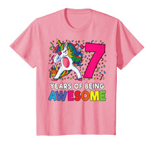Load image into Gallery viewer, 7th Birthday Dabbing Unicorn Party Gift 7 Years Old Girls T-Shirt