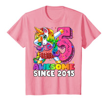 Load image into Gallery viewer, Awesome Since 2015 Dabbing Unicorn Tutu 5th Birthday Gift T-Shirt