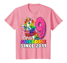 Load image into Gallery viewer, Awesome Since 2011 Flossing Unicorn Tutu 9th Birthday Gift T-Shirt