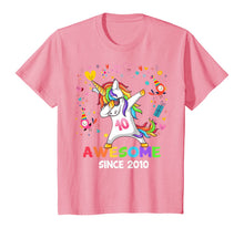 Load image into Gallery viewer, Dabbing Unicorn Awesome Since 2010 - 10th Birthday T-Shirt
