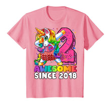 Load image into Gallery viewer, Awesome Since 2018 Dabbing Unicorn Tutu 2nd Birthday Gift T-Shirt