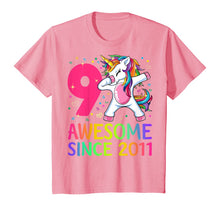Load image into Gallery viewer, 9 Years Old 9th Birthday Unicorn Dabbing Shirt Girl Party T-Shirt