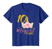 Load image into Gallery viewer, 10 Years Old Birthday Girl Gift Unicorn 10th Birthday T-Shirt