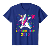 Load image into Gallery viewer, 10th Birthday Dabbing Unicorn Awesome Since 2010 Party T-Shirt