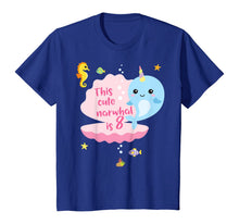 Load image into Gallery viewer, Kids 8th Birthday 8 Year Old Girl Boy Gift Narwhal Sea Unicorn T-Shirt