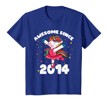 Load image into Gallery viewer, Awesome Since 2014 Ballerina Unicorn Birthday Rainbow Girls T-Shirt
