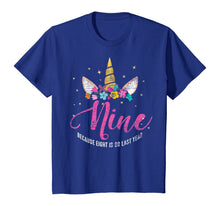 Load image into Gallery viewer, 9 Years Old Birthday Girl Gifts Unicorn 9th Birthday T-Shirt