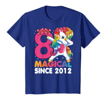 Load image into Gallery viewer, Kids 8 Years Old 8th Birthday Dabbing Unicorn Girls Kids Gift T-Shirt