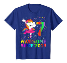 Load image into Gallery viewer, Kids 7 Years Old 7th Birthday Unicorn Dabbing Awesome Since 2013 T-Shirt