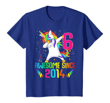 Load image into Gallery viewer, 6 Years Old 6th Birthday Awesome Since 2014 Unicorn Dabbing T-Shirt