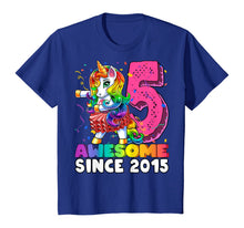 Load image into Gallery viewer, Awesome Since 2015 Flossing Unicorn Tutu 5th Birthday Gift T-Shirt