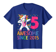 Load image into Gallery viewer, Awesome Since 2015 Dabbing Unicorn 5th Birthday Gift Girls T-Shirt