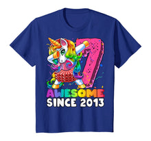 Load image into Gallery viewer, Awesome Since 2013 Dabbing Unicorn Tutu 7th Birthday Gift T-Shirt