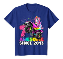 Load image into Gallery viewer, Awesome Since 2013 Unicorn Monster Truck 7th Birthday Gift T-Shirt