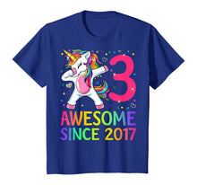 Load image into Gallery viewer, 3 Years Old 3rd Birthday Unicorn Dabbing Shirt Girl Party T-Shirt