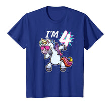 Load image into Gallery viewer, Kids I'm 4 Birthday Unicorn Girls Shirt Unicorn Party Four Gift