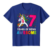 Load image into Gallery viewer, 7th Birthday Dabbing Unicorn Party Gift 7 Years Old Girls T-Shirt