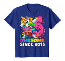 Load image into Gallery viewer, Awesome Since 2015 Dabbing Unicorn Tutu 5th Birthday Gift T-Shirt
