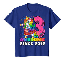 Load image into Gallery viewer, Awesome Since 2017 Flossing Unicorn Tutu 3rd Birthday Gift T-Shirt