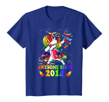 Load image into Gallery viewer, Awesome Since 2014 6th Birthday Unicorn Dabbing Girl Party T-Shirt