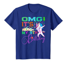 Load image into Gallery viewer, Emoji Unicorn Birthday TShirt For Girls 9 Years Old OMG