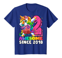 Load image into Gallery viewer, Awesome Since 2018 Dabbing Unicorn Tutu 2nd Birthday Gift T-Shirt