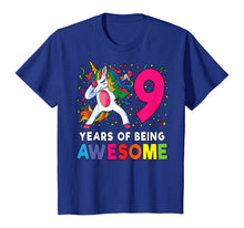 Load image into Gallery viewer, 9th Birthday Dabbing Unicorn Party Gift 9 Years Old Girls T-Shirt