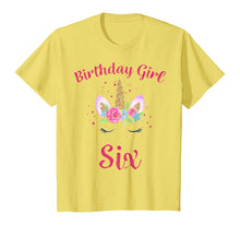 Load image into Gallery viewer, Kids 6th Birthday Girl Unicorn Shirt Sixth Birthday Outfit