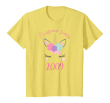 Load image into Gallery viewer, Unicorn Awesome Since 2009, Unicorn 9th Birthday Girl Shirt