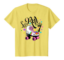 Load image into Gallery viewer, Lets roll into 7 Birthday. Unicorn, Roller skate T-shirt.