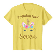 Load image into Gallery viewer, Kids 7th Birthday Girl Unicorn Shirt 7th Birthday Outfit