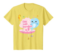 Load image into Gallery viewer, Kids 8th Birthday 8 Year Old Girl Boy Gift Narwhal Sea Unicorn T-Shirt