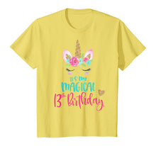 Load image into Gallery viewer, Unicorn 13th Birthday Party Shirt Girl 13 Years Old T-Shirt