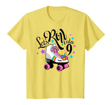 Load image into Gallery viewer, Lets roll into 9 Birthday. Unicorn, Roller skate T-shirt.