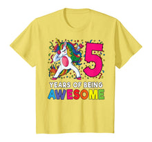 Load image into Gallery viewer, 5th Birthday Dabbing Unicorn Party Gift 5 Years Old Girls T-Shirt