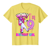 Load image into Gallery viewer, CUTE 9th Birthday Girl Dabbing Unicorn Shirt Party Outfit