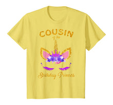 Load image into Gallery viewer, Cousin Of The Birthday Princess Unicorn Birthday Girl T-Shirt