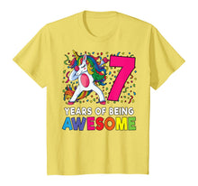 Load image into Gallery viewer, 7th Birthday Dabbing Unicorn Party Gift 7 Years Old Girls T-Shirt