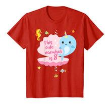 Load image into Gallery viewer, Kids 8th Birthday 8 Year Old Girl Boy Gift Narwhal Sea Unicorn T-Shirt