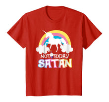 Load image into Gallery viewer, Not Today Satan Rainbow Unicorns Birthday Girl T-Shirt