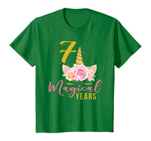 Load image into Gallery viewer, 7 Years Old Birthday Girl Gift Unicorn 7th Birthday T-Shirt